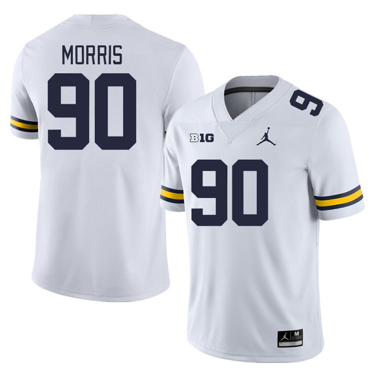 Michigan Wolverines #90 Mike Morris College Football Jerseys Stitched Sale-White